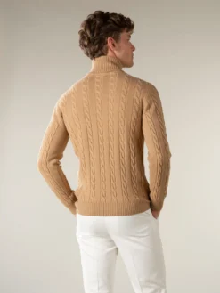 Dolcevita Cable Knit Sweater Beige 10 Dolcevita Cable Knit Sweater Beige -Velora Fashion Aurelien dolcevita sweater cashmere merino blend beige4