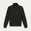 Dolcevita Cable Knit Sweater Black -Velora Fashion Aurelien dolcevita sweater cashmere merino blend black1