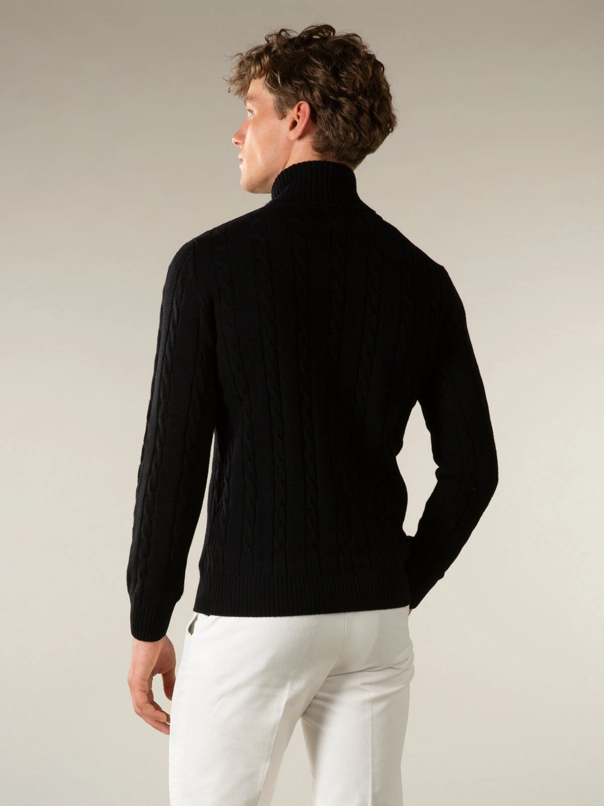Dolcevita Cable Knit Sweater Black 7 Dolcevita Cable Knit Sweater Black - Image 5