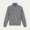 Dolcevita Cable Knit Sweater Dark Grey