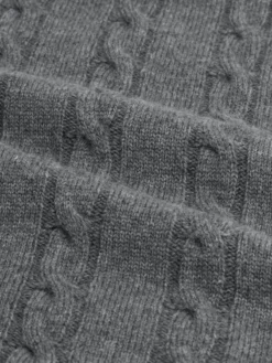 Dolcevita Cable Knit Sweater Dark Grey -Velora Fashion Aurelien dolcevita sweater cashmere merino blend dark grey3