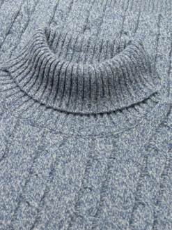 Dolcevita Cable Knit Sweater Light Blue -Velora Fashion Aurelien dolcevita sweater cashmere merino blend light blue2 1
