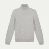 Dolcevita Cable Knit Sweater Light Grey