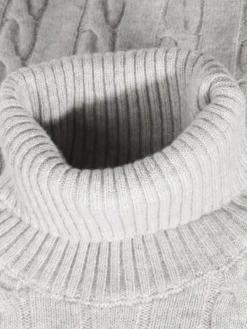 Dolcevita Cable Knit Sweater Light Grey 11 Dolcevita Cable Knit Sweater Light Grey -Velora Fashion Aurelien dolcevita sweater cashmere merino blend lightgrey2 64543537 20ce 49f6 974d 1da13d50321c
