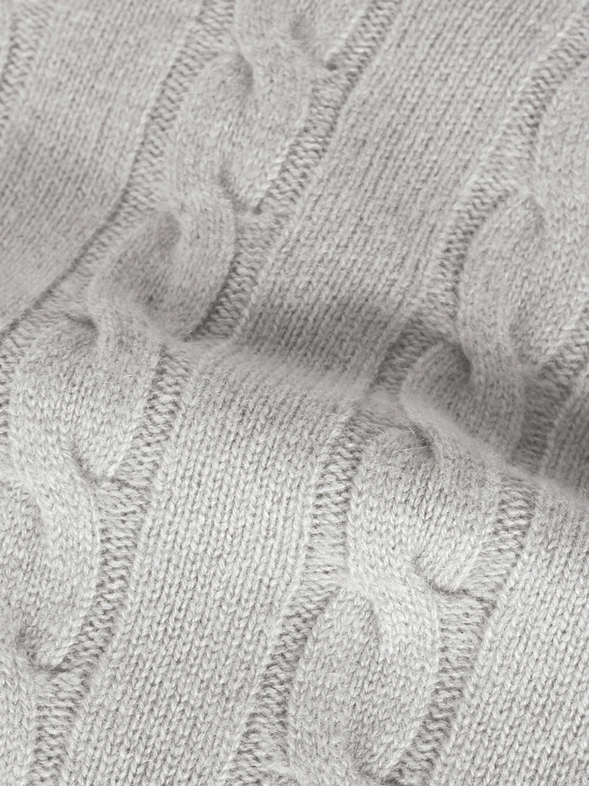 Dolcevita Cable Knit Sweater Light Grey 7 Dolcevita Cable Knit Sweater Light Grey - Image 5