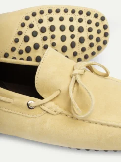 Light Yellow Suede Driving Shoes