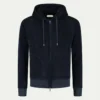 Navy Terry Towelling Zipper Vest -Velora Fashion Aurelien hoody terry towelling leisure zipper vest badstof navy1