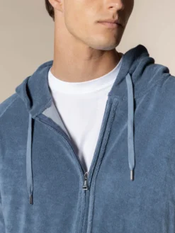 Steel Blue Terry Towelling Zipper Vest -Velora Fashion Aurelien hoody terry towelling leisure zipper vest badstof steel blue3 scaled