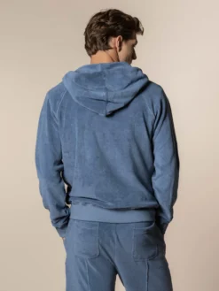 Steel Blue Terry Towelling Zipper Vest -Velora Fashion Aurelien hoody terry towelling leisure zipper vest badstof steel blue4 scaled