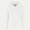 White Terry Towelling Zipper Vest -Velora Fashion Aurelien hoody terry towelling leisure zipper vest badstof white1