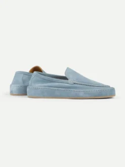 Lady Light Blue Voyager Loafer -Velora Fashion Aurelien lady voyager slip on softey suede light blue women 3 scaled