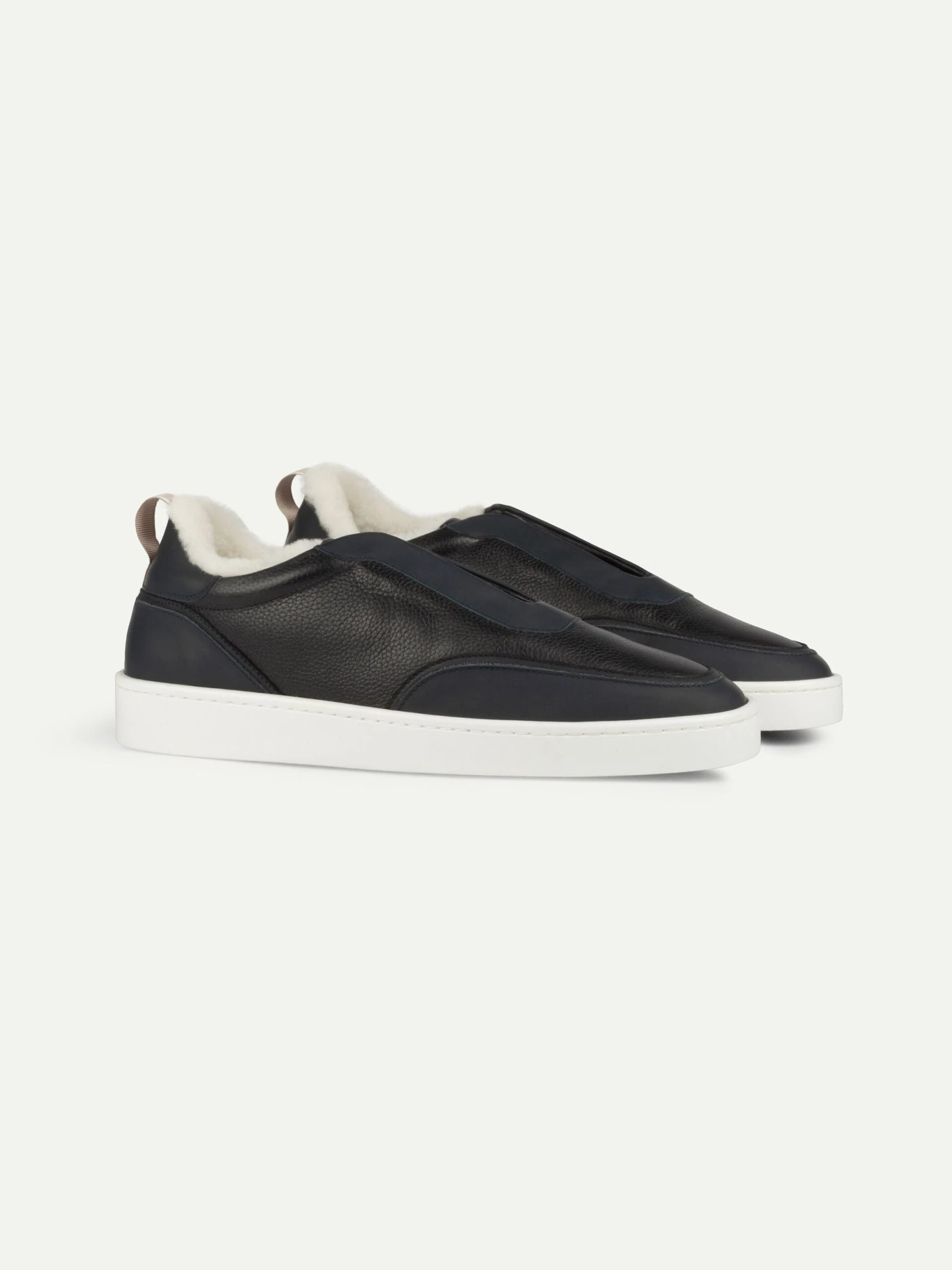 Navy Leisure Sneaker Grain With Fur 3 Navy Leisure Sneaker Grain With Fur