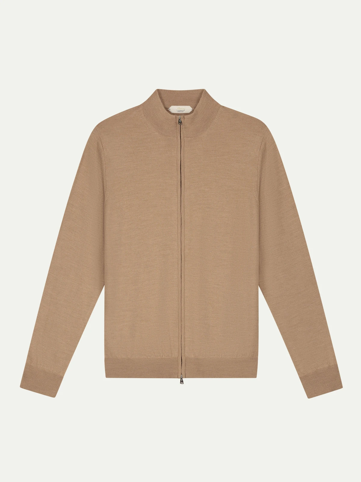 Extrafine Merino Zipper Vest Beige 3 Extrafine Merino Zipper Vest Beige