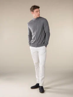 Extrafine Merino Zipper Vest Dark Grey -Velora Fashion Aurelien mezzocollo sweater cashwool merino dark grey12