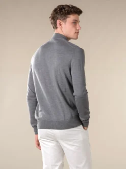 Extrafine Merino Zipper Vest Dark Grey -Velora Fashion Aurelien mezzocollo sweater cashwool merino dark grey13