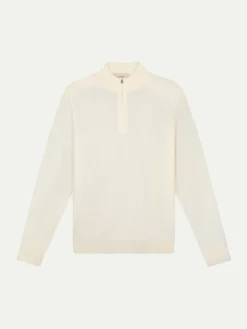 Extrafine Merino Zipper Sweater Ivory
