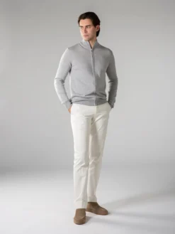 Extrafine Merino Zipper Vest Light Grey -Velora Fashion Aurelien mezzocollo sweater cashwool merino light grey8