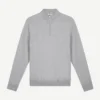 Extrafine Merino Zipper Sweater Light Grey -Velora Fashion Aurelien mezzocollo sweater cashwool merino lightgrey1 2