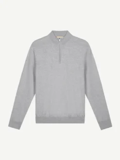 Extrafine Merino Zipper Sweater Light Grey