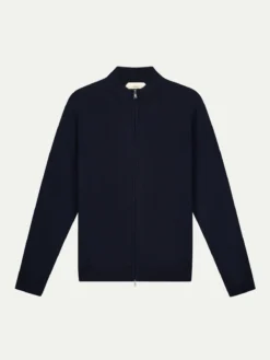 Extrafine Merino Zipper Vest Navy