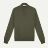 Extrafine Merino Zipper Sweater Olive -Velora Fashion Aurelien mezzocollo sweater cashwool merino olive4