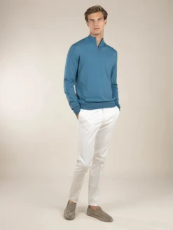 Extrafine Merino Zipper Sapphire Blue -Velora Fashion Aurelien mezzocollo sweater cashwool merino sapphire blue10 7900efb1 239d 40cc ae70 0bdceded68bd
