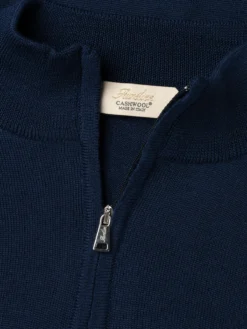 Extrafine Merino Zipper Sweater Steel Blue 10 Extrafine Merino Zipper Sweater Steel Blue -Velora Fashion Aurelien mezzocollo sweater cashwool merino steel blue1