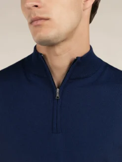 Extrafine Merino Zipper Sweater Steel Blue 11 Extrafine Merino Zipper Sweater Steel Blue -Velora Fashion Aurelien mezzocollo sweater cashwool merino steel blue12 2