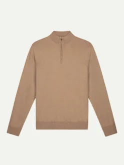 Extrafine Merino Zipper Sweater Beige
