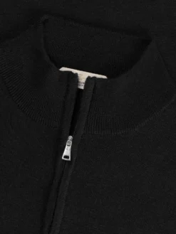 Extrafine Merino Zipper Sweater Black -Velora Fashion Aurelien mezzocollo zipper sweater cashwool merino black men 1 scaled