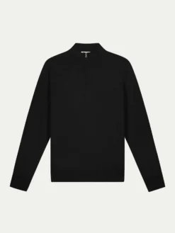 Extrafine Merino Zipper Sweater Black