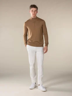 Extrafine Merino Zipper Sweater Caramel 13 Extrafine Merino Zipper Sweater Caramel -Velora Fashion Aurelien mezzocollo zipper sweater cashwool merino caramel men 7