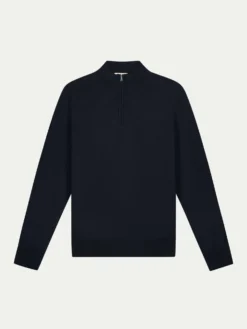 Extrafine Merino Zipper Sweater Navy