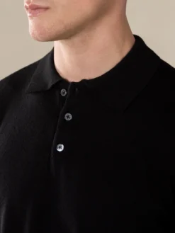 Extrafine Merino Polo Black 10 Extrafine Merino Polo Black -Velora Fashion Aurelien polo longsleeve black cashwool merino 8