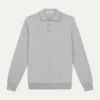 Extrafine Merino Polo Light Grey -Velora Fashion Aurelien polo longsleeve light grey cashwool merino 1