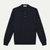 Extrafine Merino Polo Navy -Velora Fashion Aurelien polo longsleeve navy cashwool merino 1