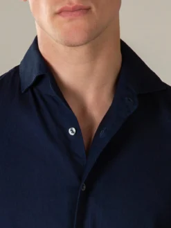 Dark Blue Denim Shirt -Velora Fashion Aurelien polo shirt denim dark blue men 5