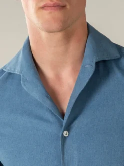 Mid Blue Denim Shirt -Velora Fashion Aurelien polo shirt denim mid blue men 3