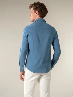 Mid Blue Denim Shirt -Velora Fashion Aurelien polo shirt denim mid blue men 5