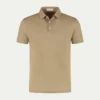 Dark Taupe Linen Polo Shirt -Velora Fashion Aurelien polo shirt linen men dark taupe1