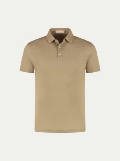Dark Taupe Linen Polo Shirt
