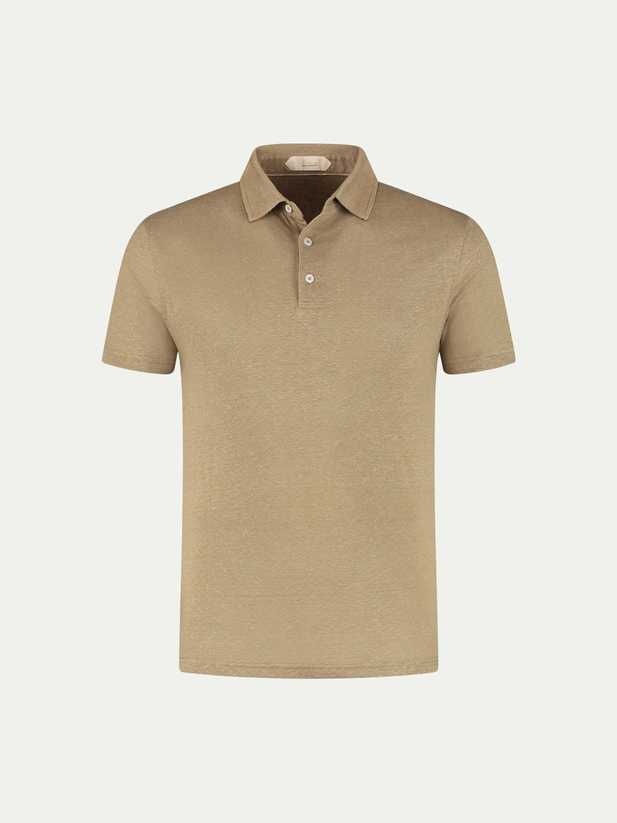 Dark Taupe Linen Polo Shirt 3 Dark Taupe Linen Polo Shirt