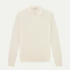 Ribbed Zipper Polo Ivory -Velora Fashion Aurelien polo shirt ribbed zipper ivory men 2