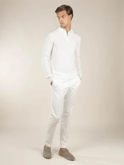 Ribbed Zipper Polo Ivory -Velora Fashion Aurelien polo shirt ribbed zipper ivory men 37 47e20349 566c 44fd 8766 e425fdcd5046