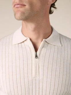 Ribbed Zipper Polo Light Beige -Velora Fashion Aurelien polo shirt ribbed zipper light beige men 8 3b7f838f fe9b 43fd 916b 630d54132e4b