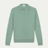 Ribbed Zipper Polo Light Green -Velora Fashion Aurelien polo shirt ribbed zipper light green men 1 scaled