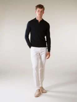 Ribbed Zipper Polo Navy -Velora Fashion Aurelien polo shirt ribbed zipper navy men 6 6a95980e 4a70 4972 863d b3c9f845e694