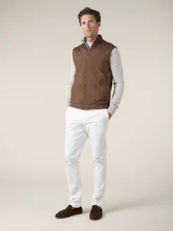 Chocolate Reversible Resort Body Warmer -Velora Fashion Aurelien reversible resort body warmer tech cashmere blend chocolate men 10