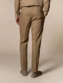 Dark Taupe Linen Seaside Trousers 12 Dark Taupe Linen Seaside Trousers -Velora Fashion Aurelien seaside trouser linen men dark Taupe12 scaled