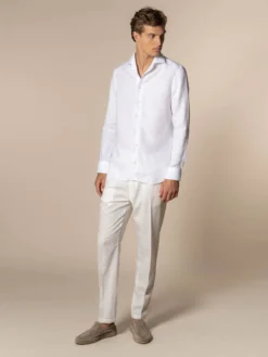 Ecru Linen Seaside Trousers -Velora Fashion Aurelien seaside trouser linen men ecru11 scaled